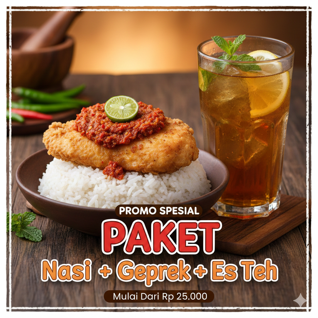 Paket Nasi + Ayam Geprek + Es Teh